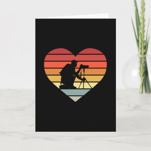 Carte J'aime photographier le coeur Vintage