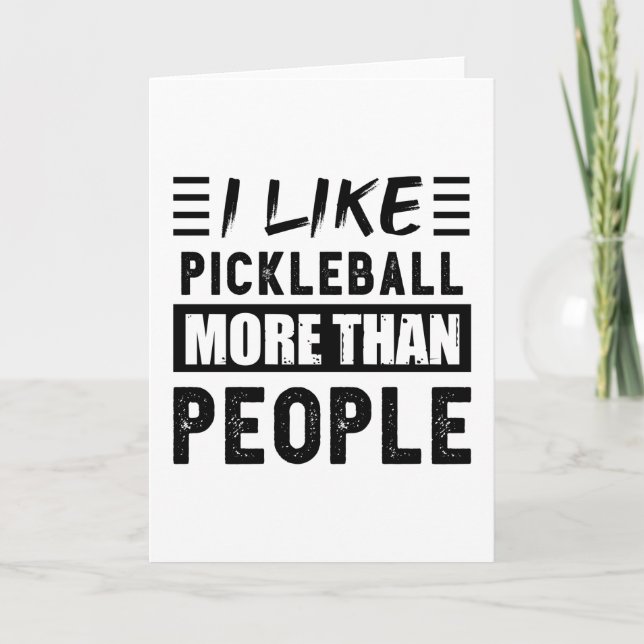 Carte J'aime Pickleball plus que les gens drôles (Devant)