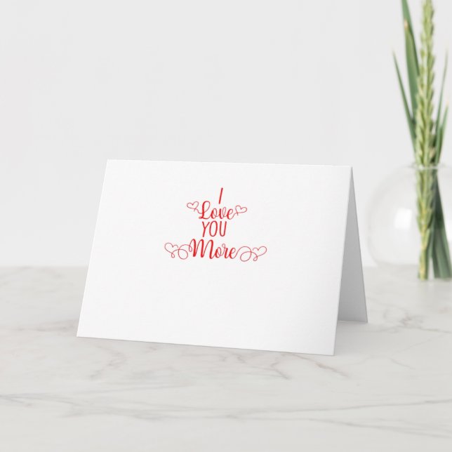 Carte J'aime plus de style romantique minimal (Devant)