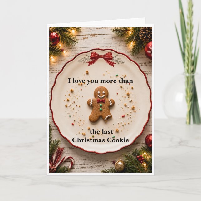 Carte J'aime plus que le dernier biscuit de Noël Fun (Devant)