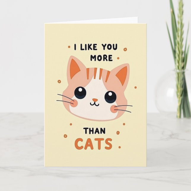 Carte J'aime Plus Que Les Chats (Devant)