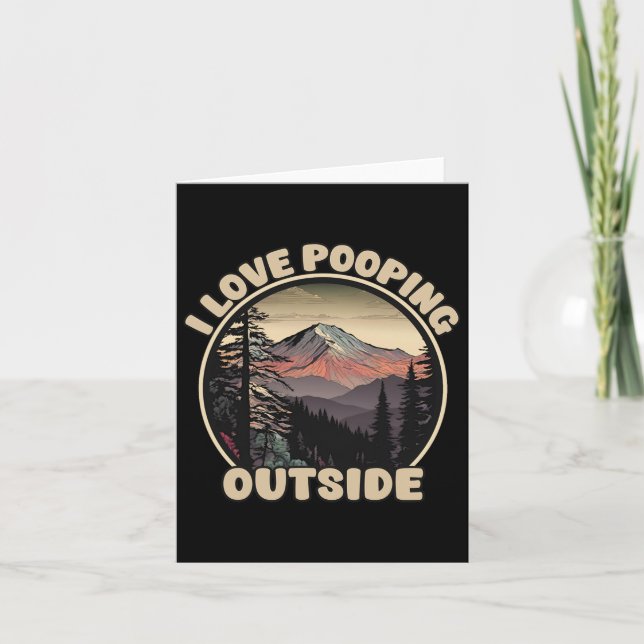 Carte J'Aime Pooper Devant Funny Camping Randonnée Natur (Devant)