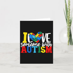 Carte J'Aime Quelqu'Un Avec Autisme Autiste Sensibilisat