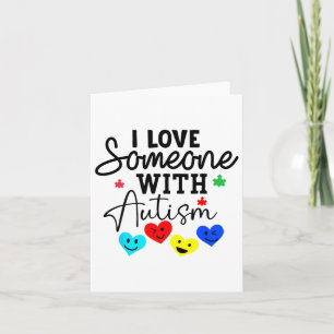 Carte J'Aime Quelqu'Un Avec Autisme Coeur Hommes Femmes