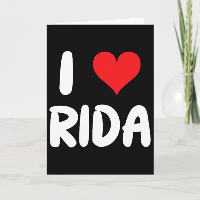 Carte J'aime Rida - Cœur  (Devant)
