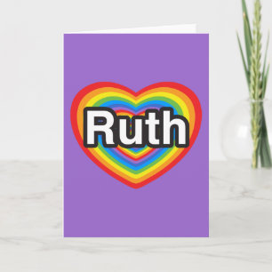 Carte J'aime Ruth. Je t'aime Ruth. Coeur