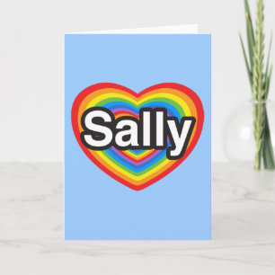 Carte J'aime Sally. Je t'aime Sally. Cœur