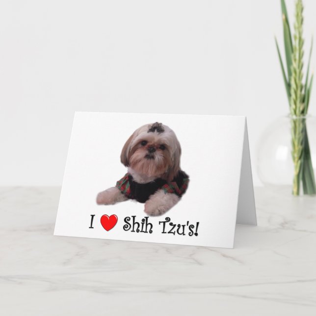 Carte J'aime Shih Tzu (Devant)