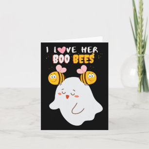 Carte J'Aime Son Boo Bees Drôle Halloween Couple Husnd B