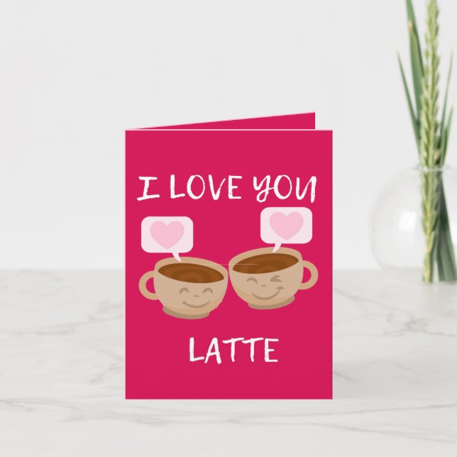 Carte J'aime ton café mignon pour la Saint-Valentin (Devant)