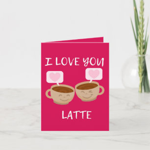 Carte J'aime ton café mignon pour la Saint-Valentin