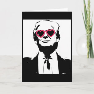 Carte J'aime Trump Cœur Rose Lunettes Punk Rock Rave Usa