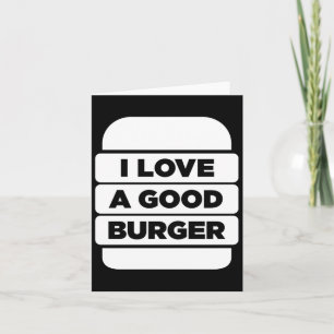 Carte J'aime un bon burger grillé BBQ Fast Food