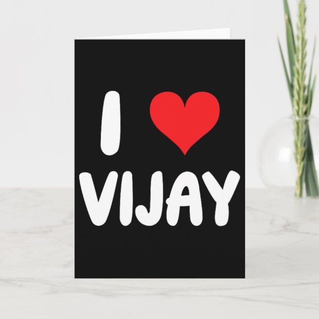 Carte J'aime Vijay - Cœur  (Devant)