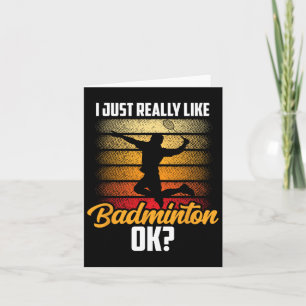 Carte J'Aime Vraiment Badminton Ok Match Team Player