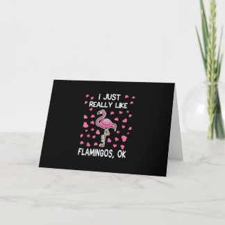 Carte J'Aime Vraiment Les Flamants roses, Ok Flamant ros