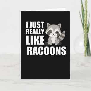 Carte J'Aime Vraiment Racoons Cute Raccoon