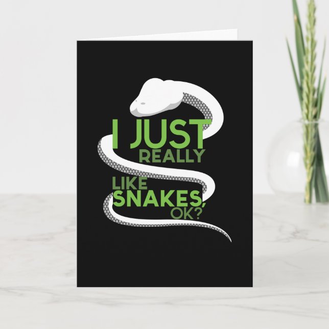 Carte J'Aime Vraiment Snakes Snake Reptile (Devant)