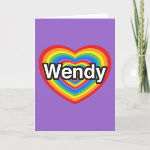 Carte J'aime Wendy. Je t'aime Wendy. Coeur
