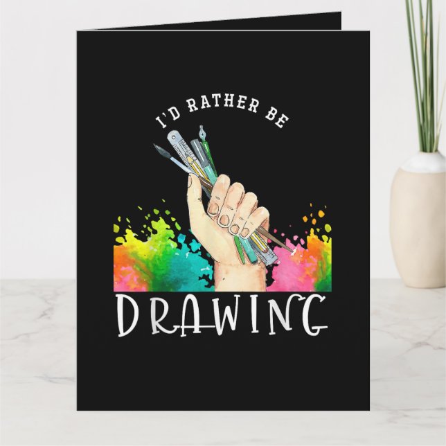 Carte  J'aimerais mieux dessiner (Devant)