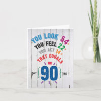Jalons de l'équation d'âge 90 - Anniversaire