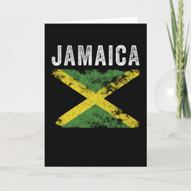 Carte Jamaica Flag Distressed - Jamaican Flag (Devant)
