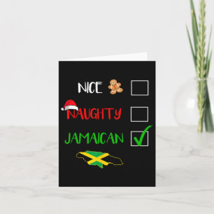 Carte Jamaïque Christmas Naughty Nice Check List Jamaïqu