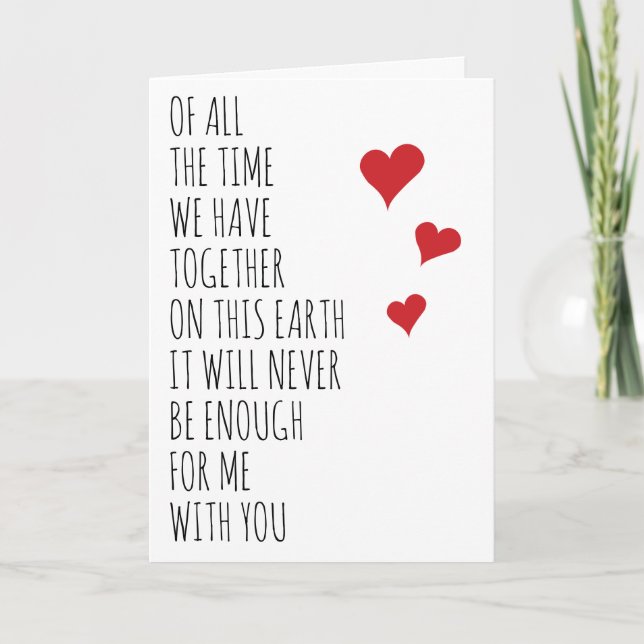 Carte Jamais assez de temps avec vous Saint Valentin Ann (Devant)