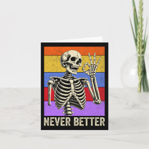 Carte Jamais Meilleur Skeleton Retro Drôle Halloween Hom