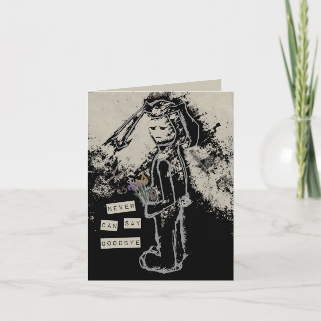 Carte jamais ne peut dire au revoir sinibunny (Devant)