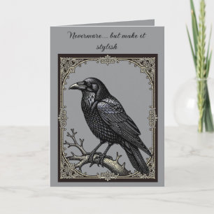 Carte Jamais plus Élégance Le Corbeau Vigilant