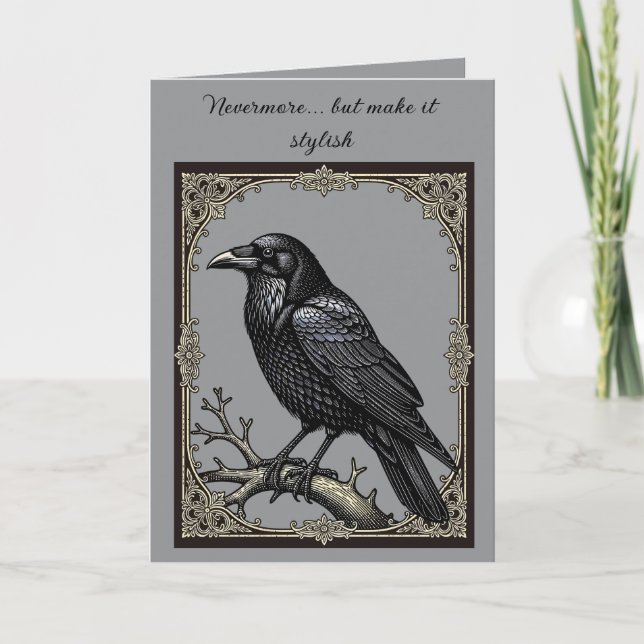 Carte Jamais plus Élégance Le Corbeau Vigilant (Devant)