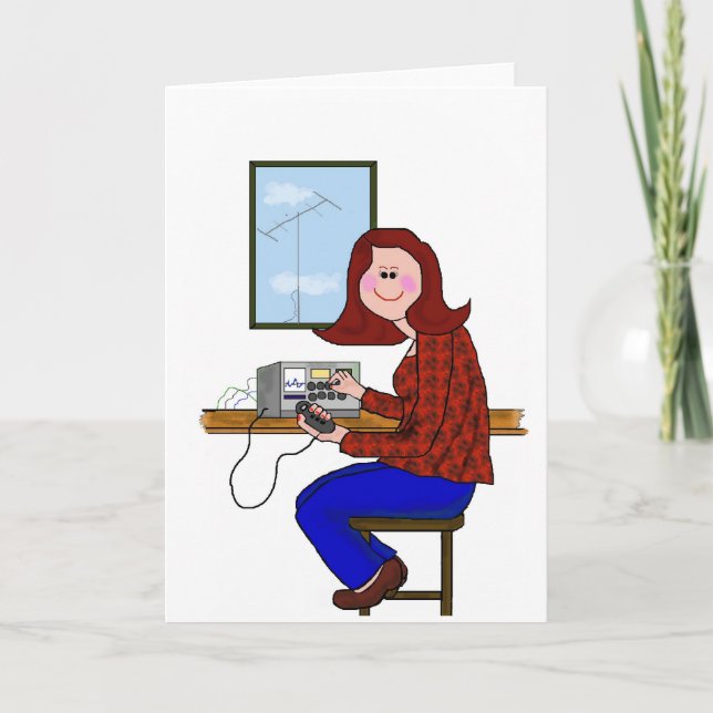 Carte Jambon féminin - Auburn ou Cheveux rouges (Devant)