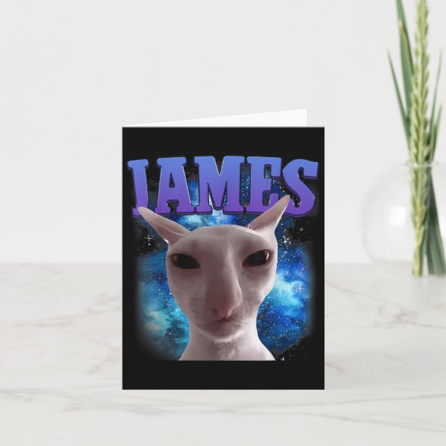 Carte James The Cat Meme Funny Silly Cats Brainrot Meme (Devant)