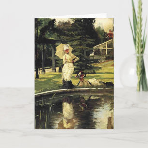 Carte James Tissot- dans un jardin anglais
