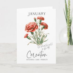 Carte Janvier Anniversaire Mois de naissance Fleur Carna