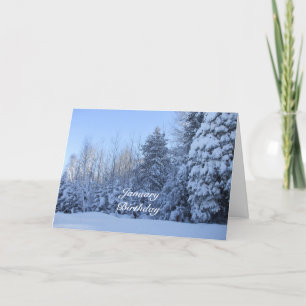Carte Janvier Birthday-hiver