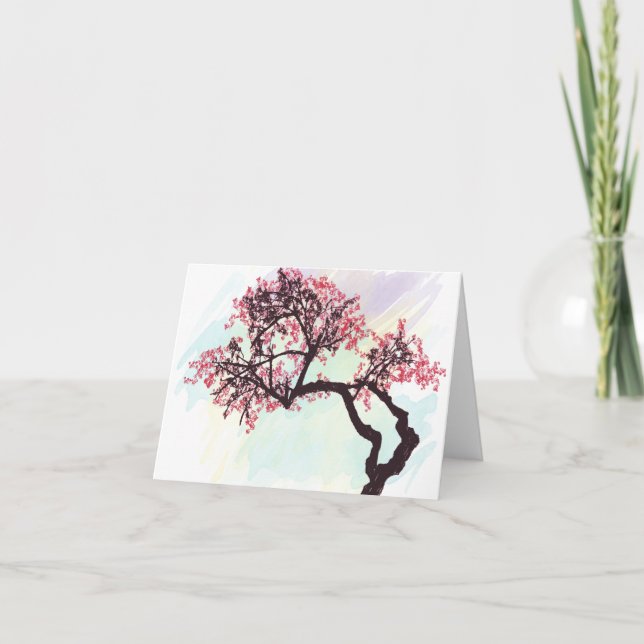 Carte Japanese Cherry Tree Blossom Notecard (Devant)