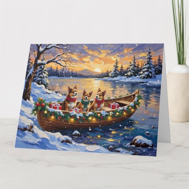 Carte Japanese Chin Christmas Boat Holiday (Devant)