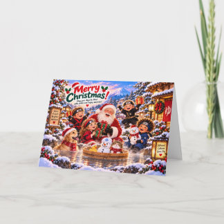 Carte Japanese Christmas Card with Santa and Kids
