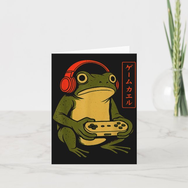Carte Japanese Gamer Frog Art Men Women Boys Funny Vinta (Devant)