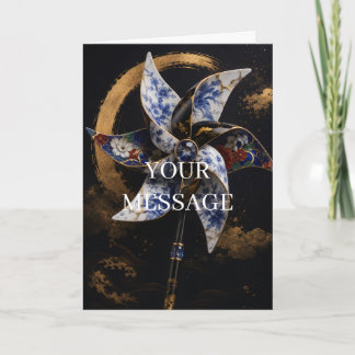 Carte Japanese Pinwheel Kintsugi Gold Art Personalized