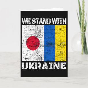 Carte Japon Soutien Drapeau Ukrainien Nous Sommes Avec L