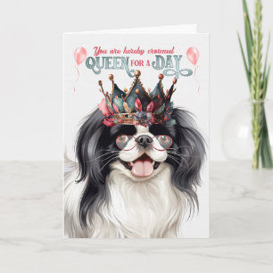 Carte Japonais Chin Dog Queen pour une journée d'anniver