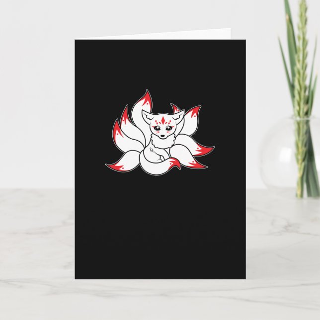 Carte Japonais Fox mignonne Anime Kitsune Kawaii Kami In (Devant)