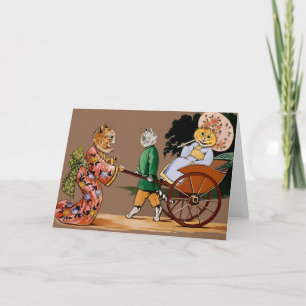 Carte japonaise vintage de chats de Wain