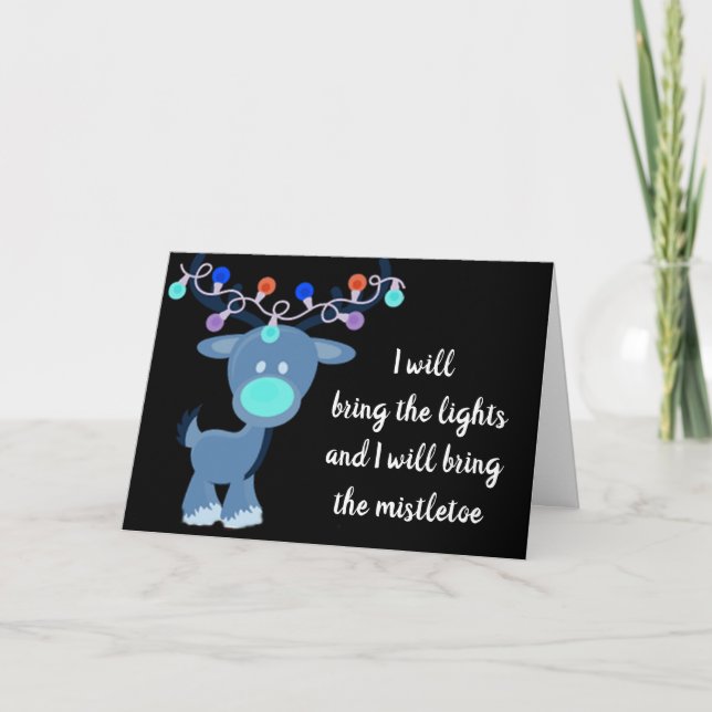 CARTE **J'APPORTERAI LES LUMIÈRES/MISTLETOE À NOËL** (Devant)