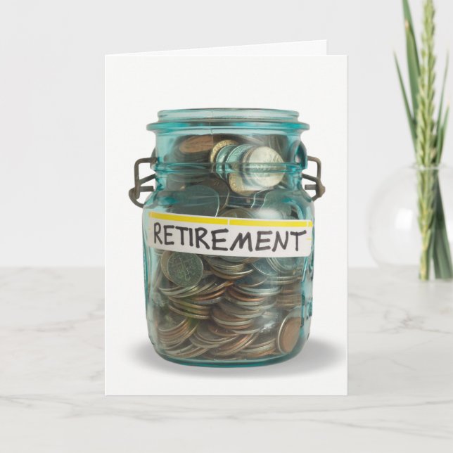 Carte jar of coins for retirement congrats (Devant)