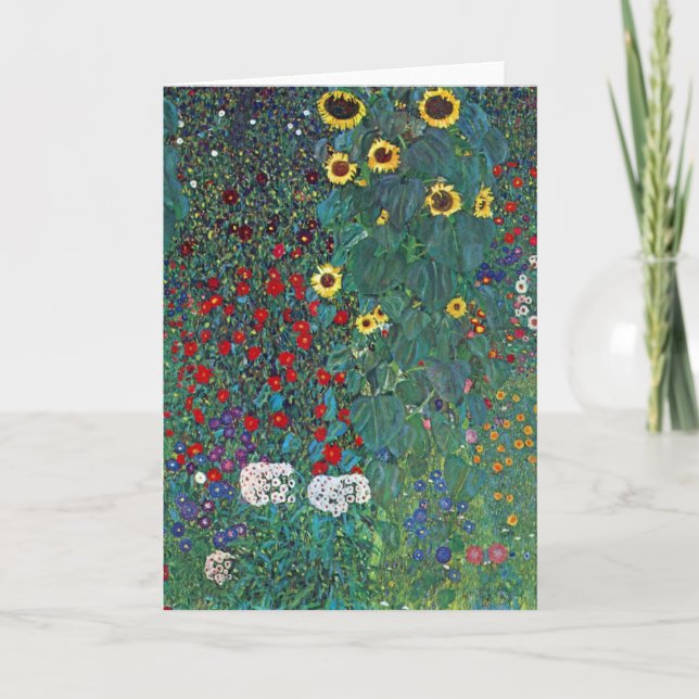 Carte Jardin agricole avec tournesol par Klimt, Fleurs V (Devant)