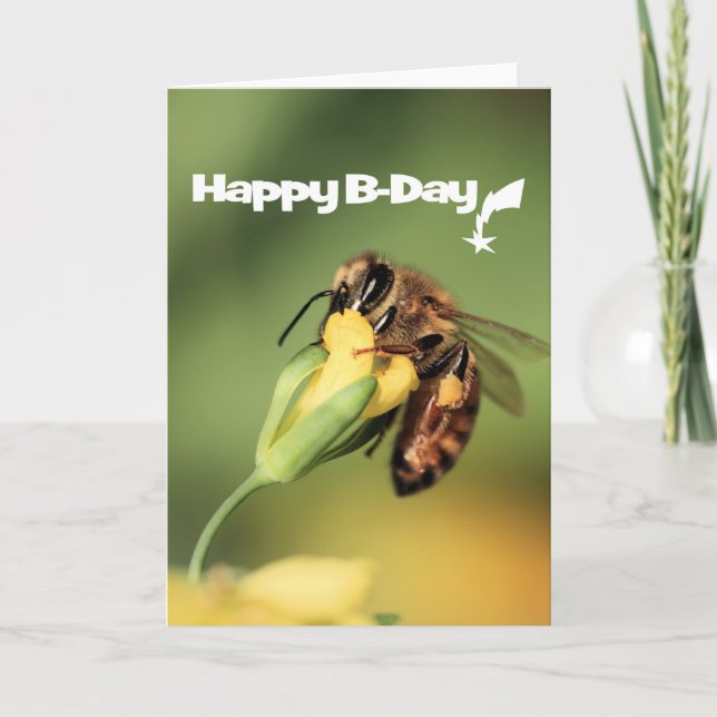 Carte Jardin Amusant Et Cool Miel Abeille Joyeux Anniver (Devant)